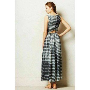 Anthropologie Shibori Maxi Dress Tie Dye Back Cutout NEUW, Size XS Fits XXS 0